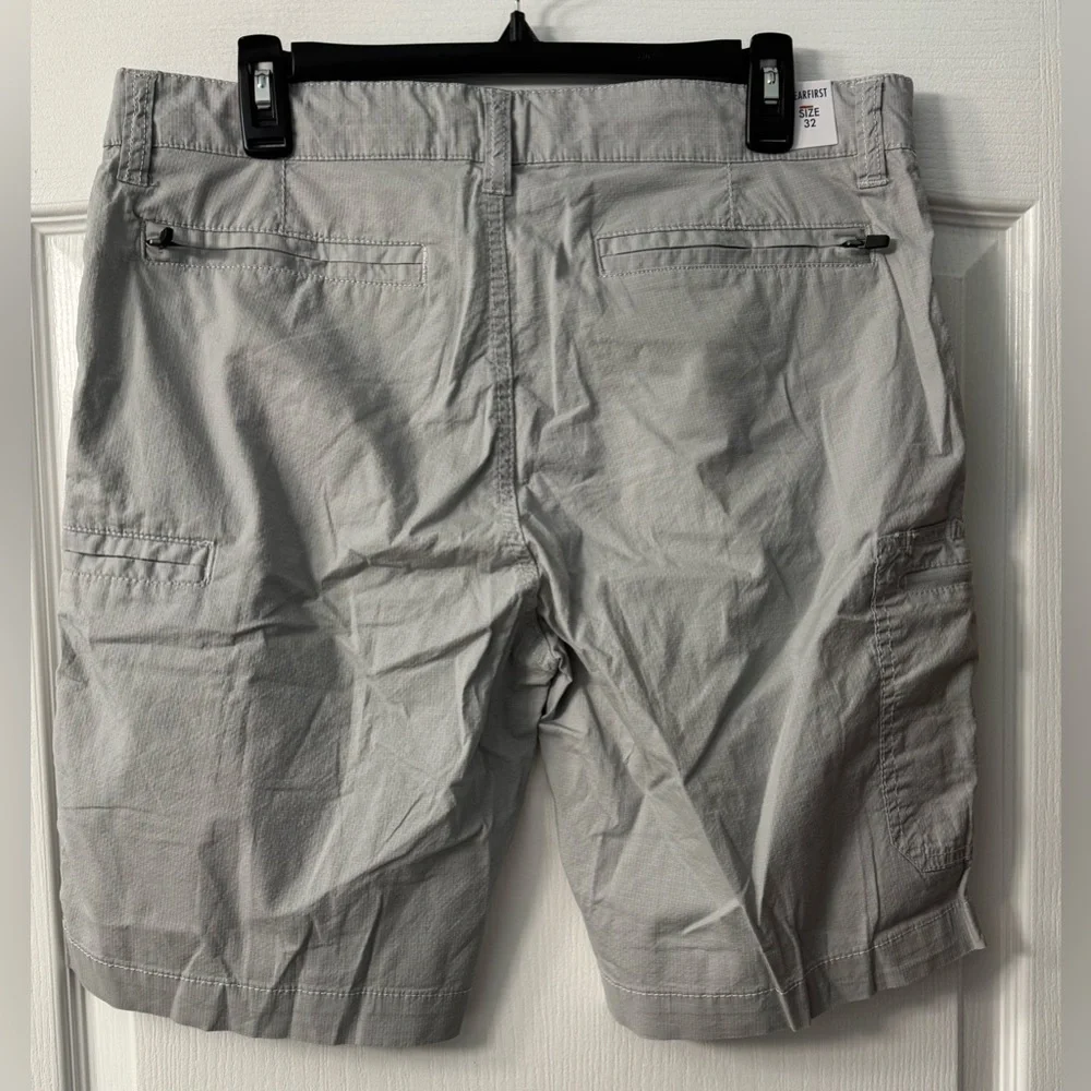 Wearfirst Gray High Rise Men's Cargo Shorts with Zipper Pockets